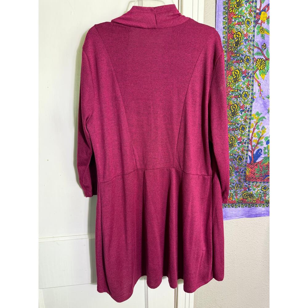 Kim Rogers Berry Open Front Draped Cardigan - Large - Picture 6 of 7